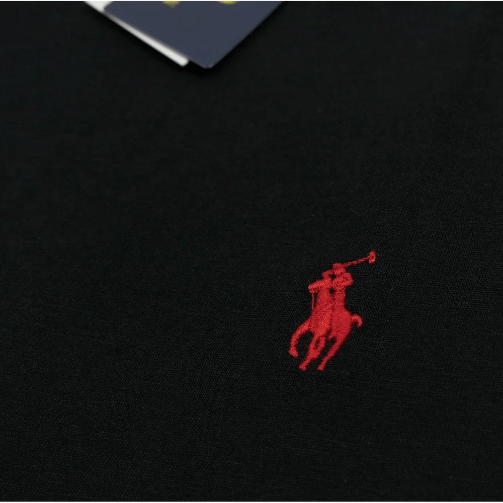 NEW Polo Ralph Lauren Mens XL Custom Slim Fit T-Shirt Black Red Pony Logo NWT